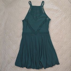 🔵Kendall + Kylie Teal Lace Panel Skater Dress